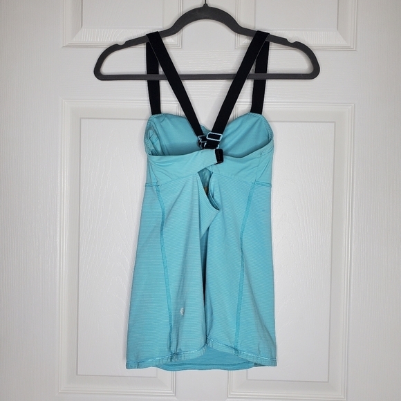 Lululemon Run Catch Me Blue Striped Racerback Luxtreme Tank Top - Picture 7 of 11